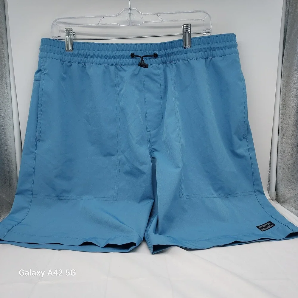 Billabong Mens Blue Elastic Waist‎ Boardshorts Swim Trunks Large 24A100400